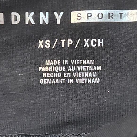 DKNY Sport Black Green Logo Print High Waisted Bike Shorts Women’s Extra Small - Picture 4 of 7